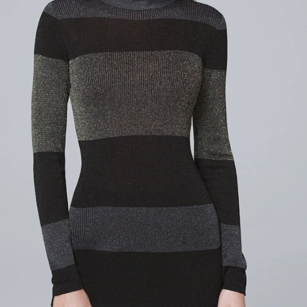 WHBM Petite Metallic-Colorblock Sweater Tunic